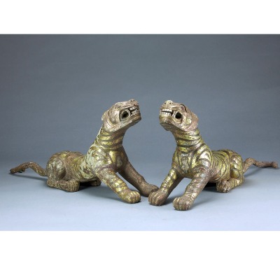 中国古美術・珍品旧藏・ 魚文様・錯金青銅鏡・装飾円盤・純銅製・