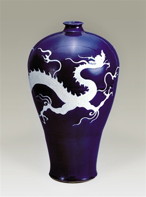 秘藏明釉裡紅麒麟紋折沿葵口盤子陶芸磁器中国磁器極細工中国古玩骨董品